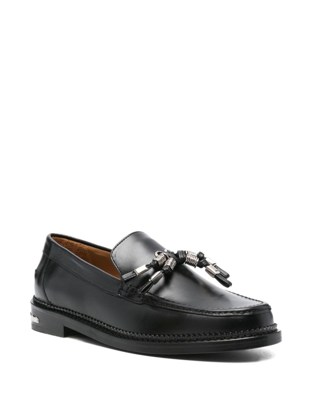 tassel-embellished leather loafers - 2