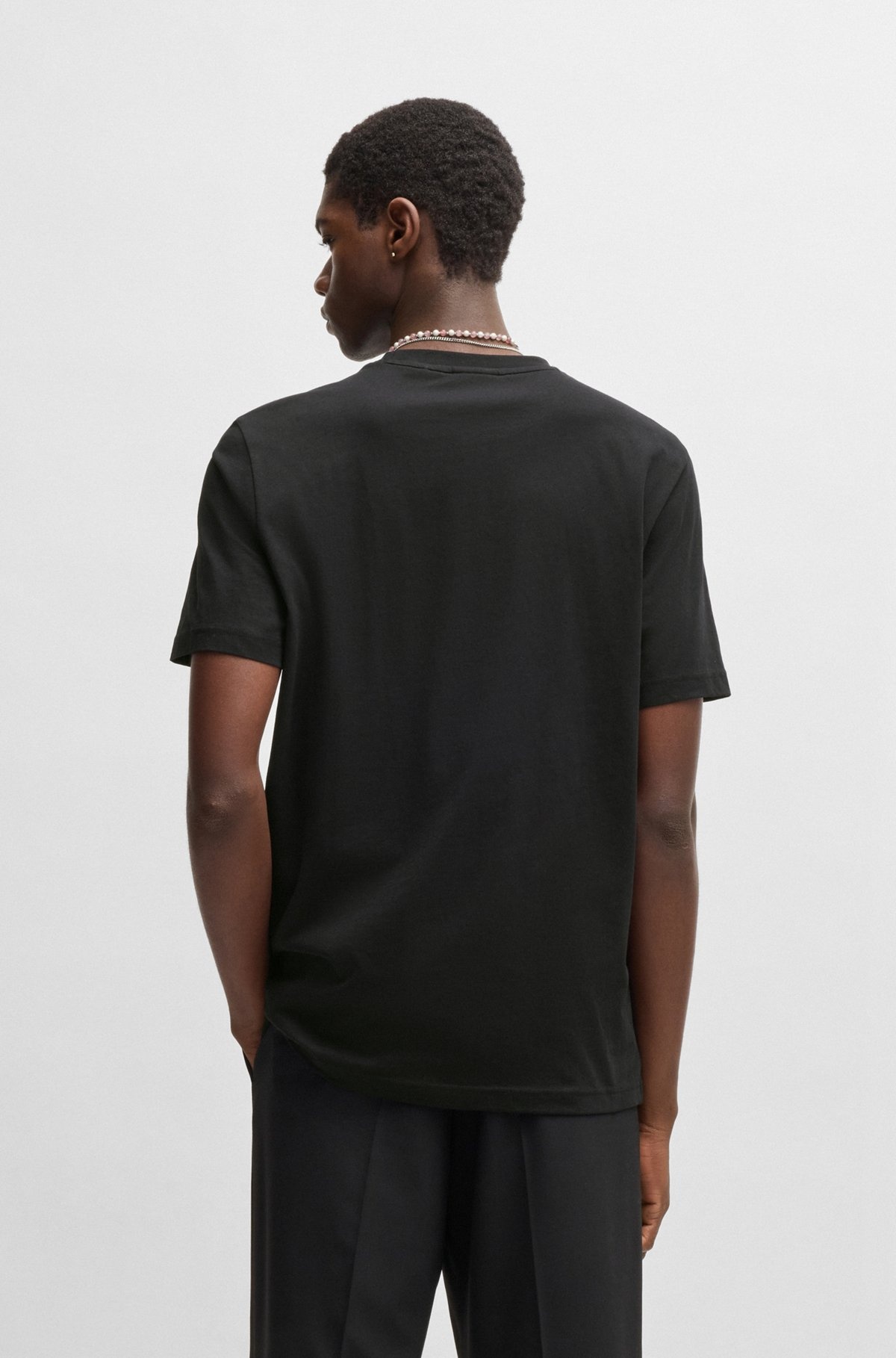 COTTON-JERSEY T-SHIRT WITH STACKED SMOKE LOGO - 5