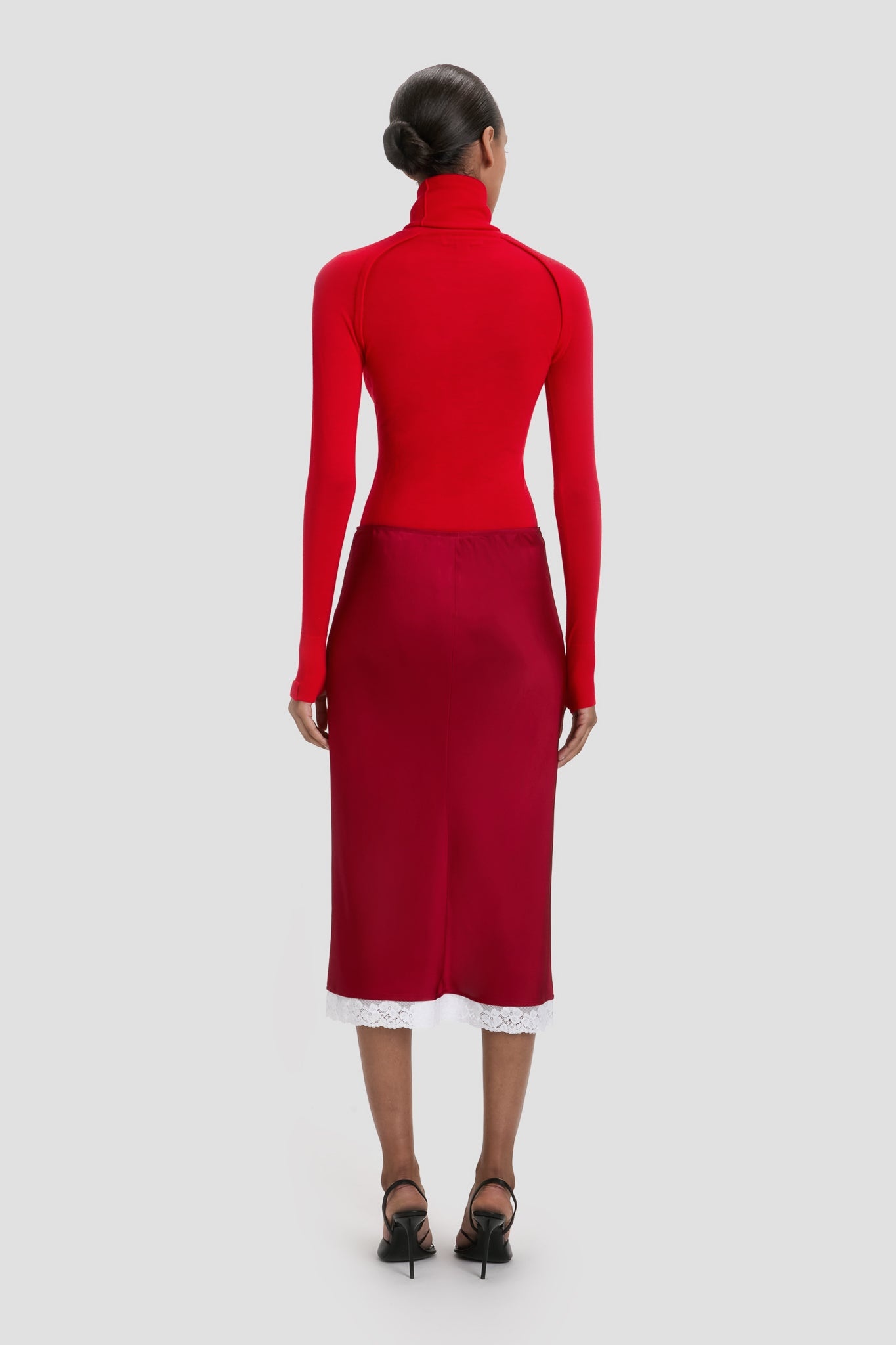 High Neck Top In Dark Bright Rose - 5
