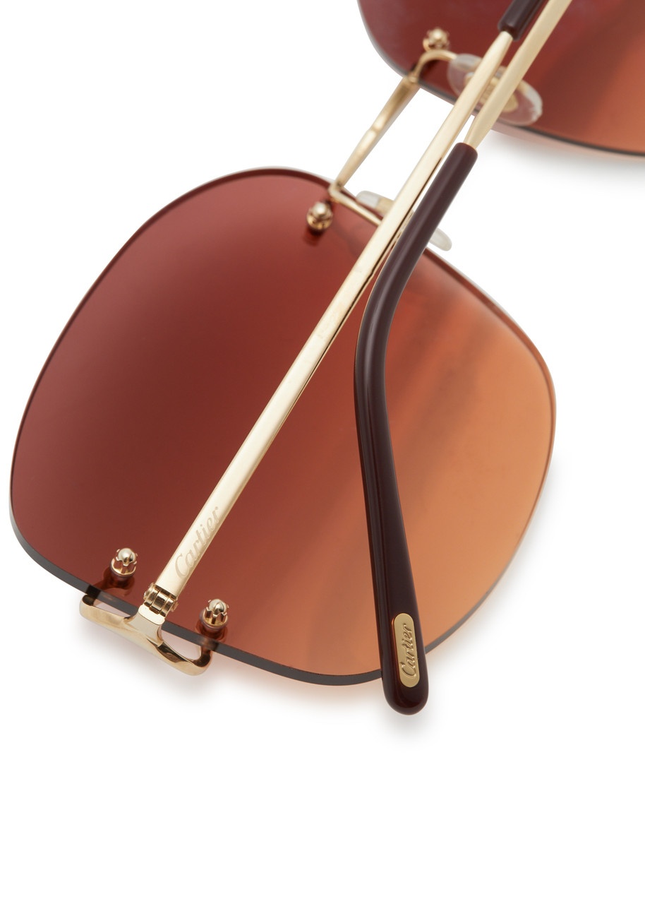 Cartier Signature C De Cartier Rimless Oversized Sunglasses - 3
