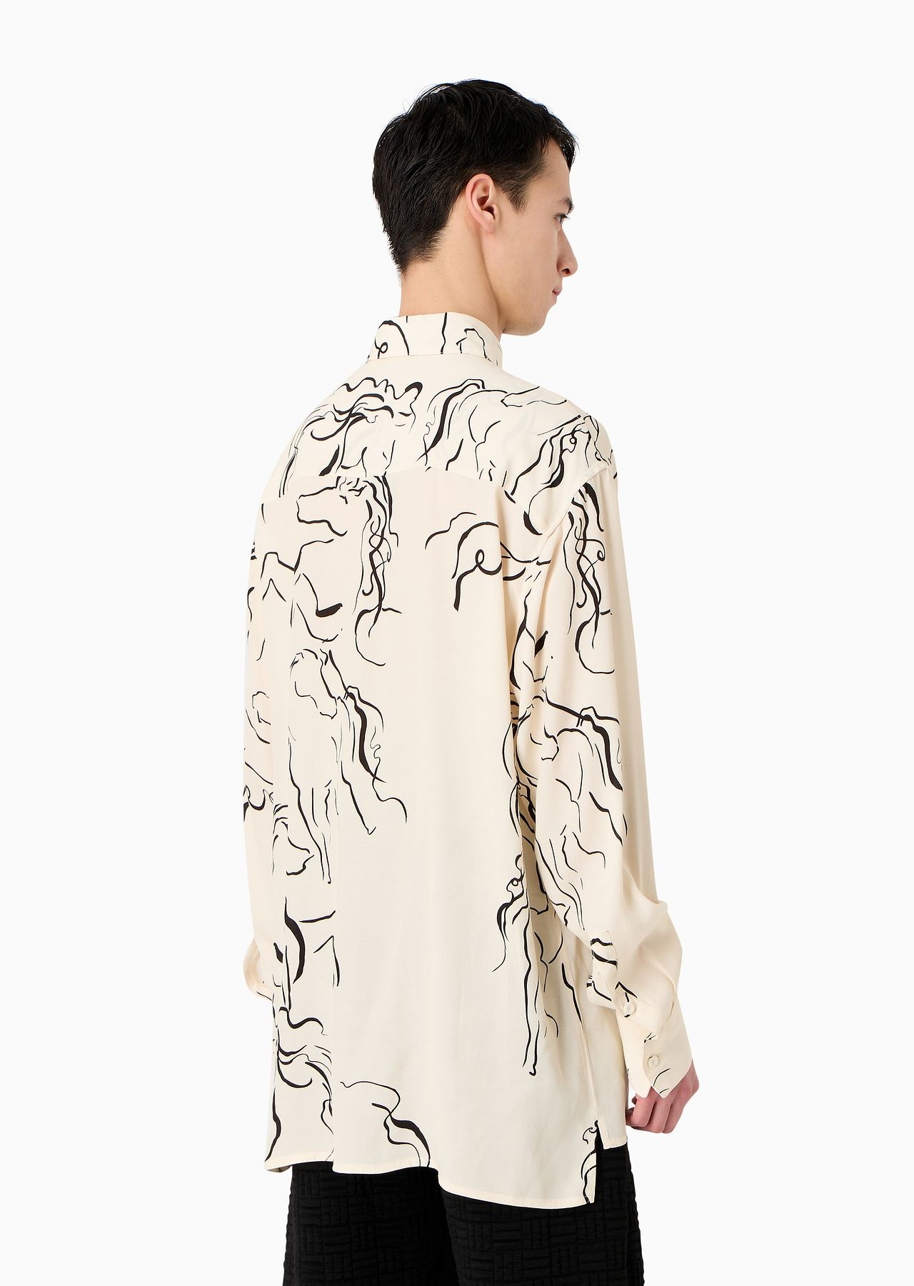 Viscose Moroccan crêpe shirt with all-over horse print - 3