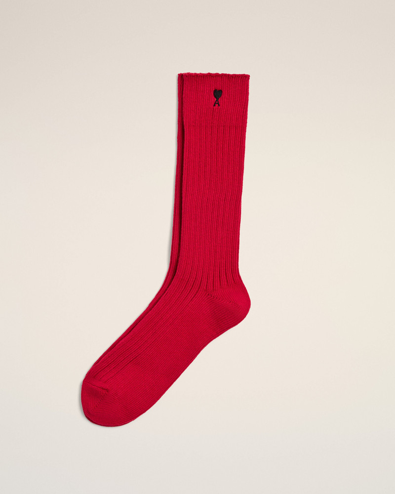 RED COTTON SOCKS WITH AMI DE COEUR 1