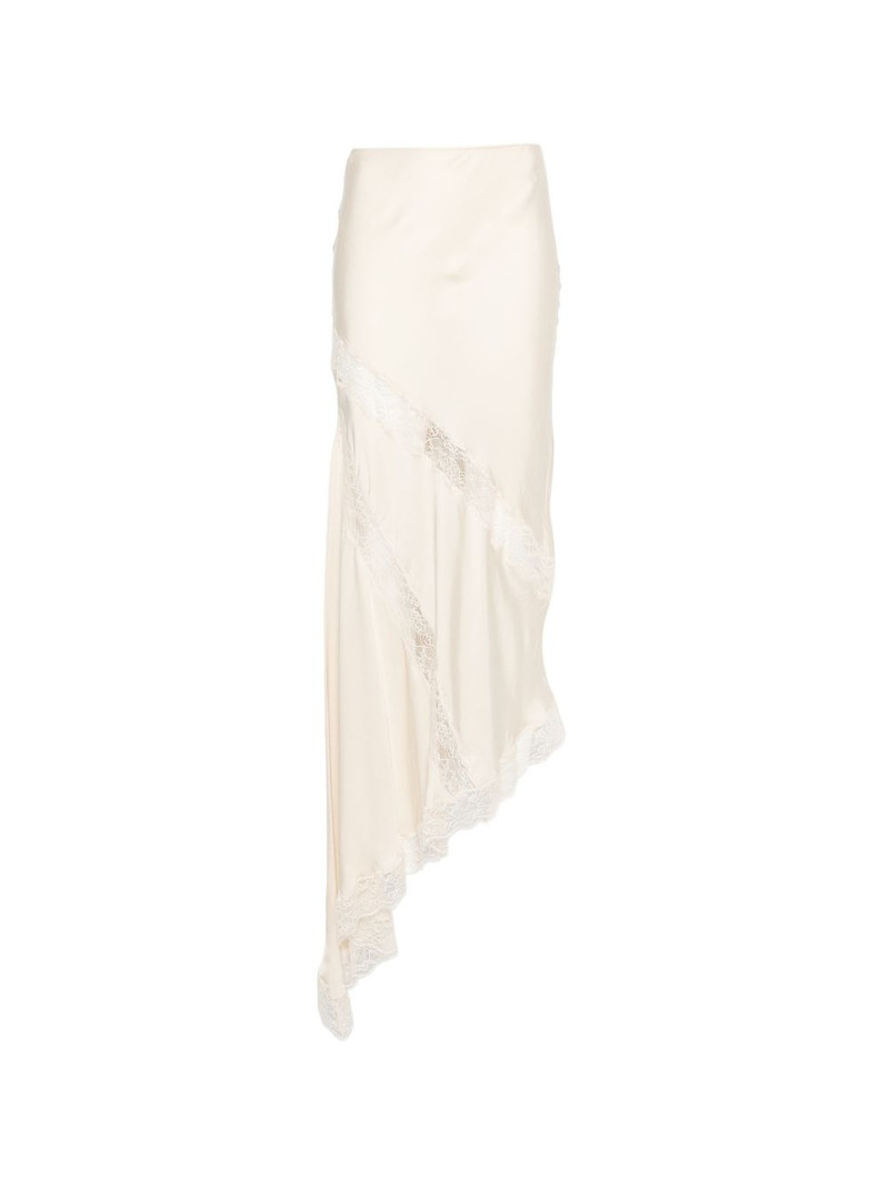 Rosetta lace-detail asymmetric midi skirt 1