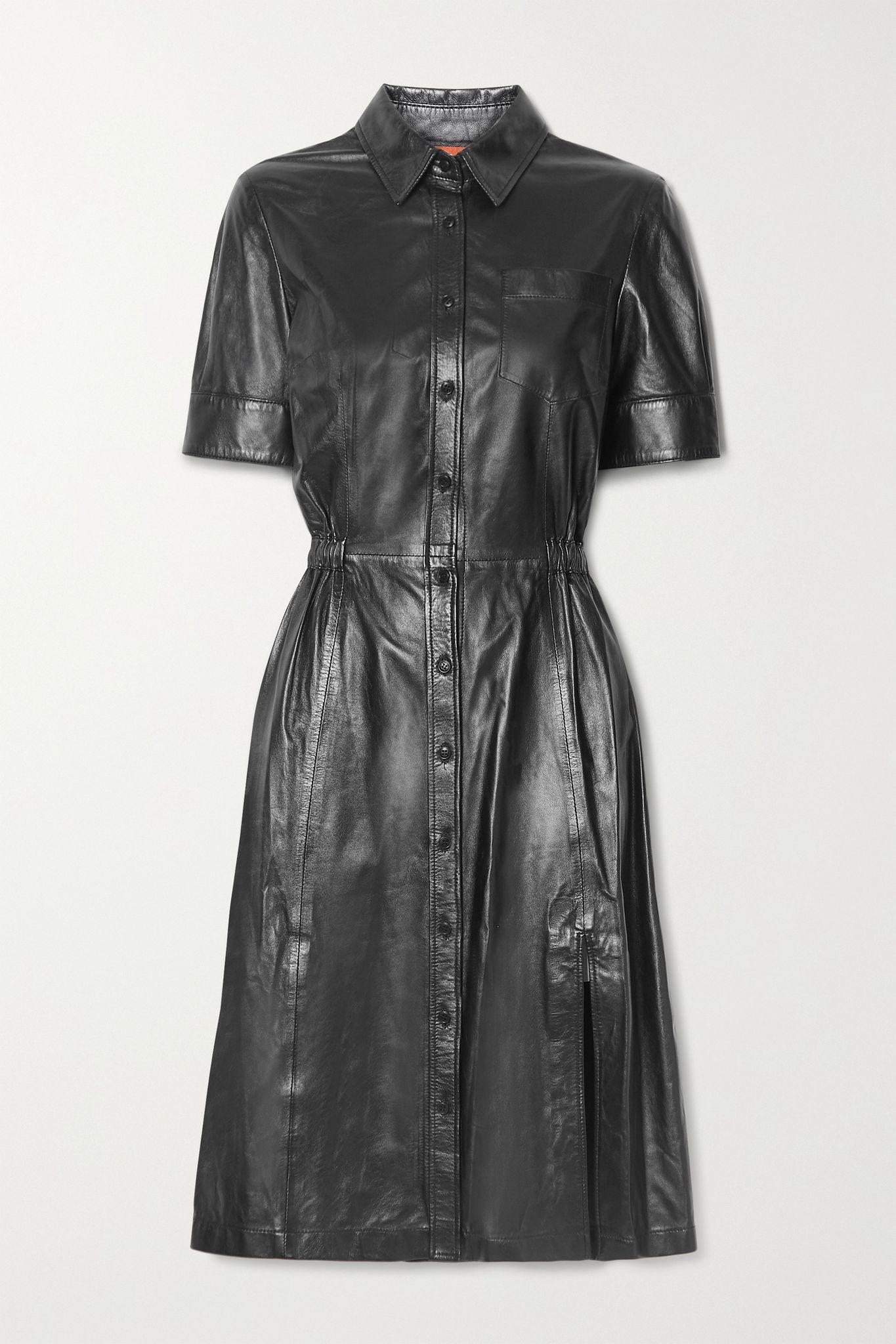 Kura leather shirt dress - 1