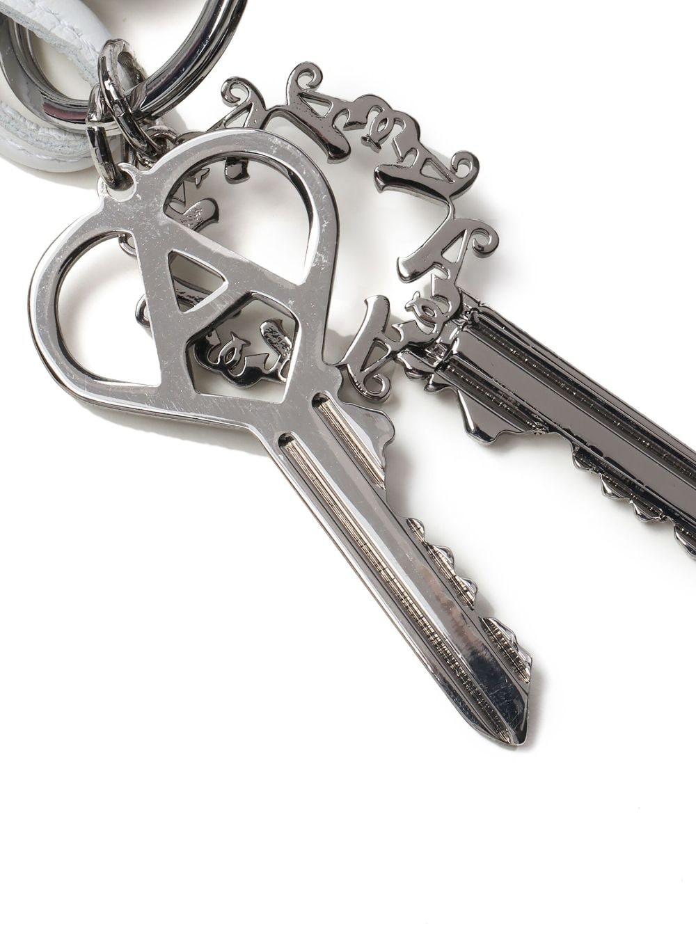 logo-lettering leather keyring - 5