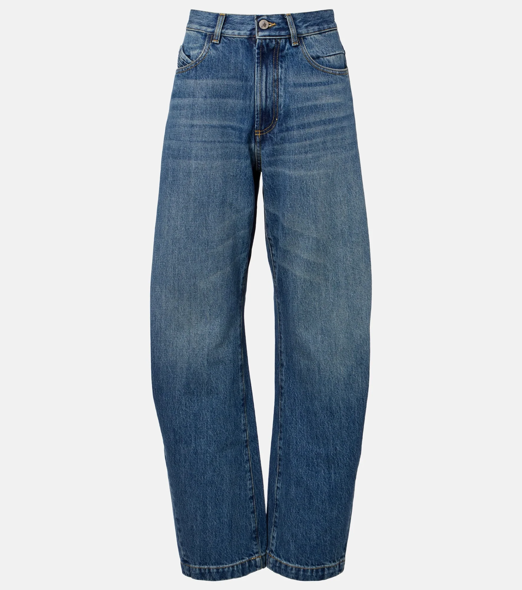 Mid-rise barrel-leg jeans - 1