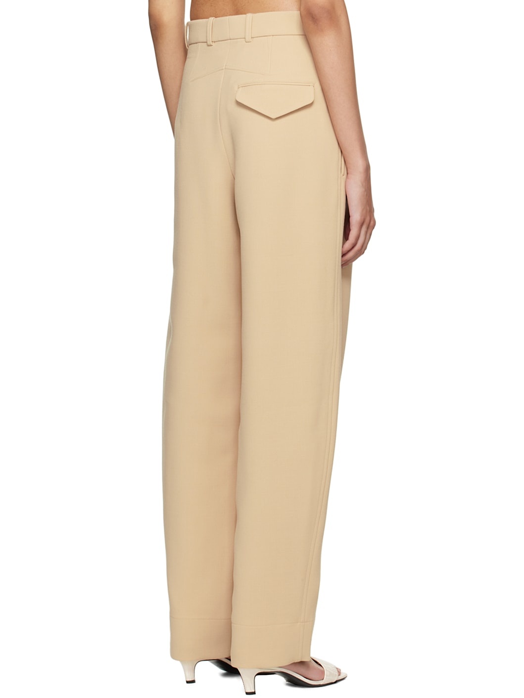 Beige Hailey Bieber Edition Tailored Trousers - 3