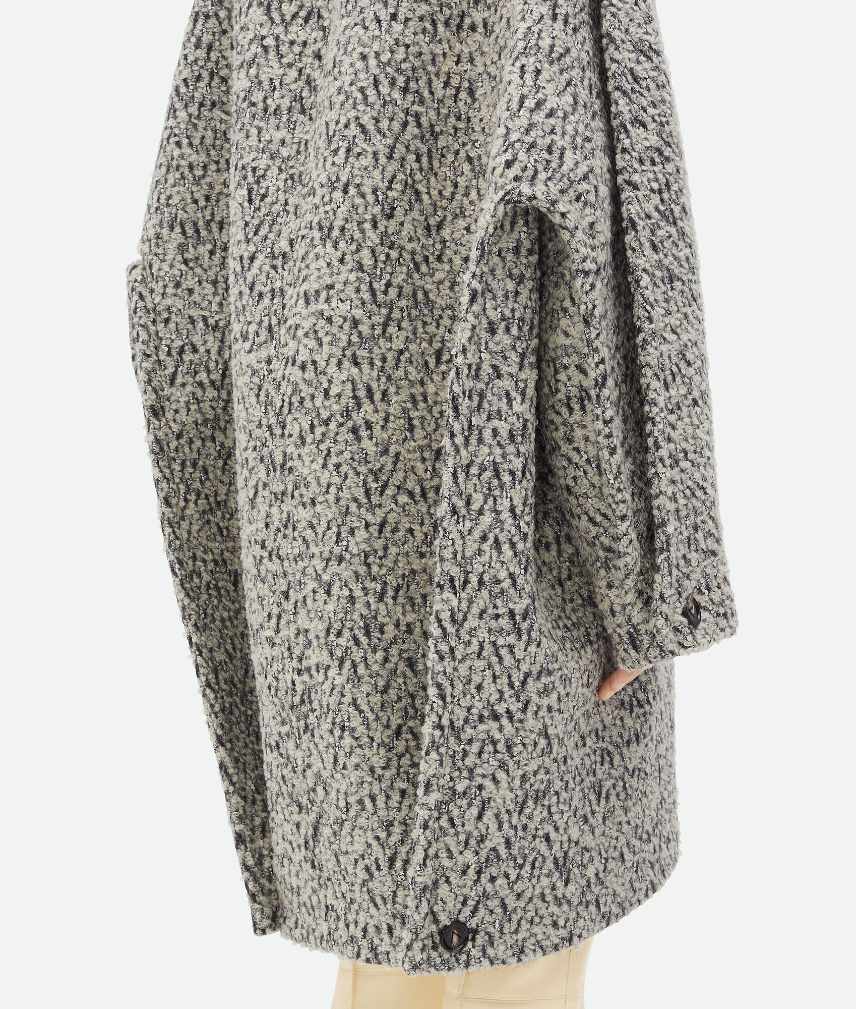Wool Boucle Chevron Coat - 5