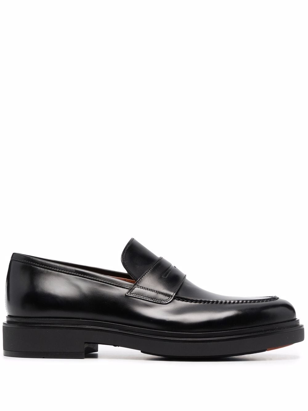 brushed leather penny loafers - 1