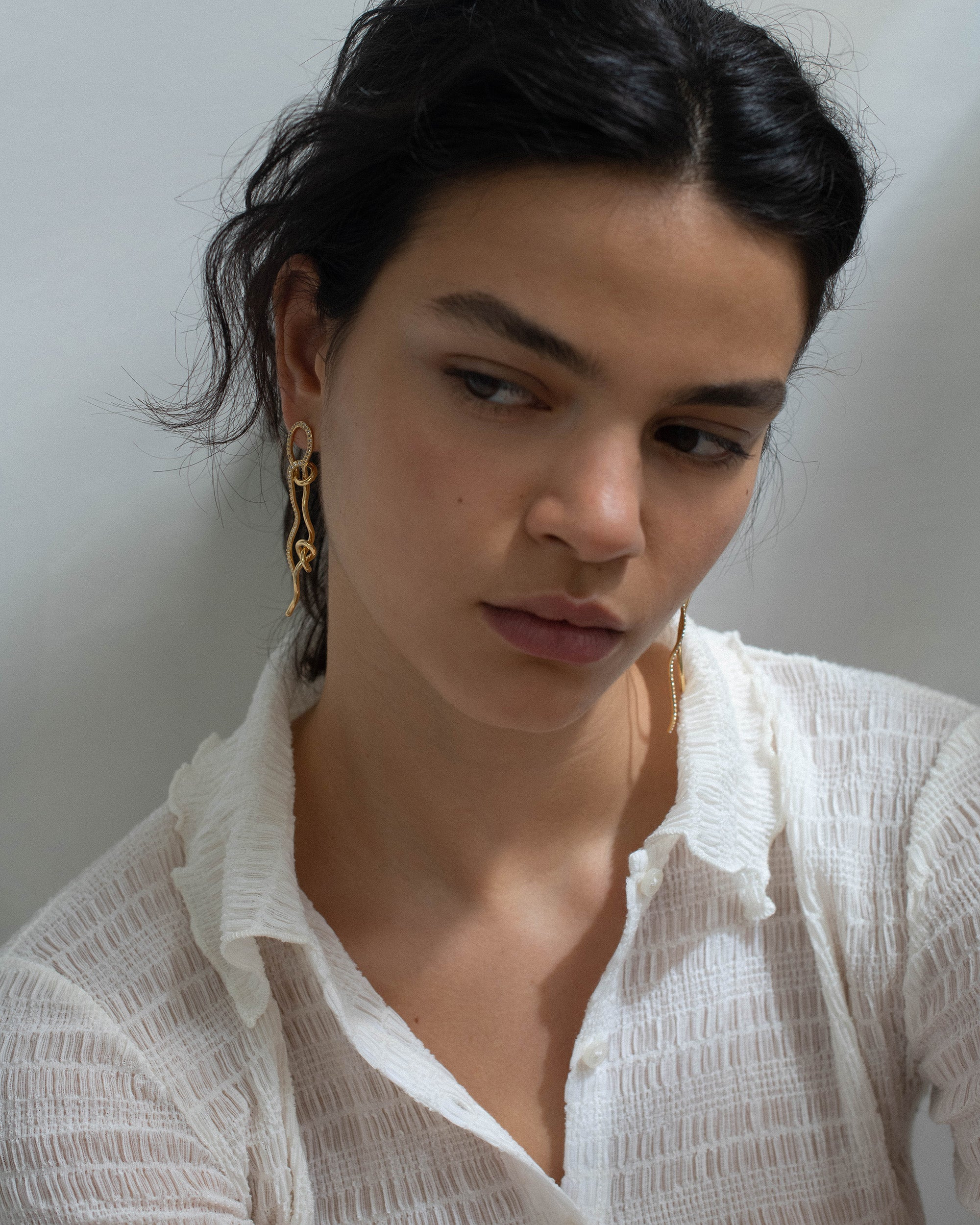 Not Even The Mathematician 18K Gold-Plated Sterling Silver and Topaz Earrings - 2