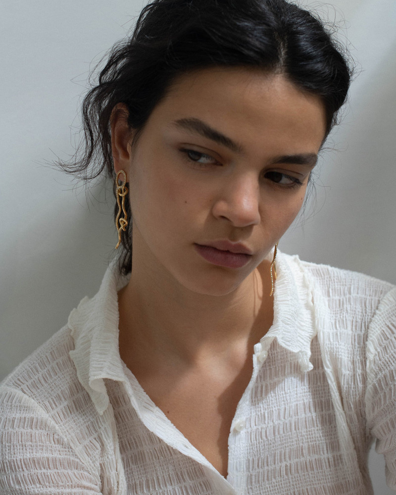 Completedworks Not Even The Mathematician 18K Gold-Plated Sterling Silver and Topaz Earrings outlook