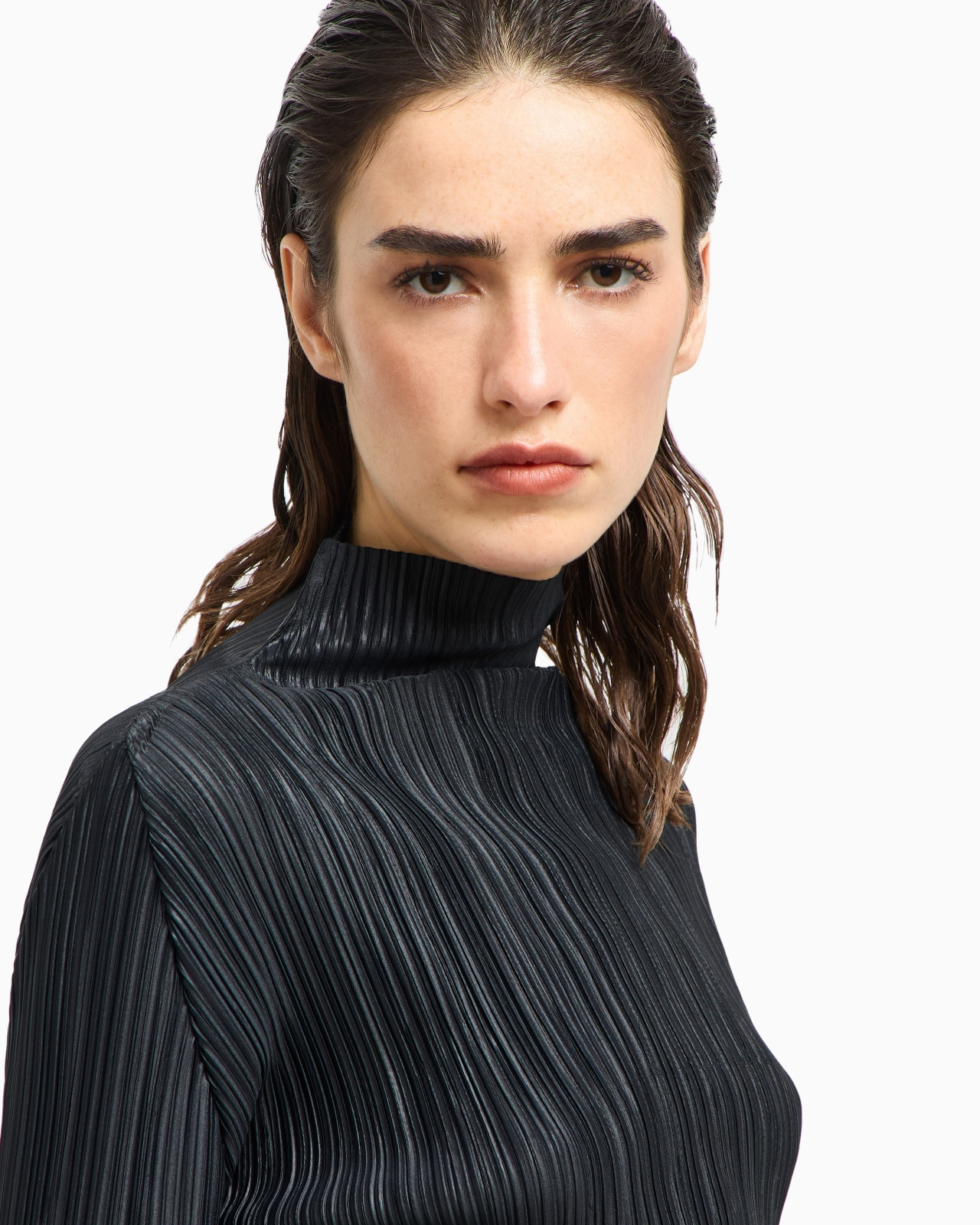 PLEATED JERSEY LONG-SLEEVED JUMPER - 5