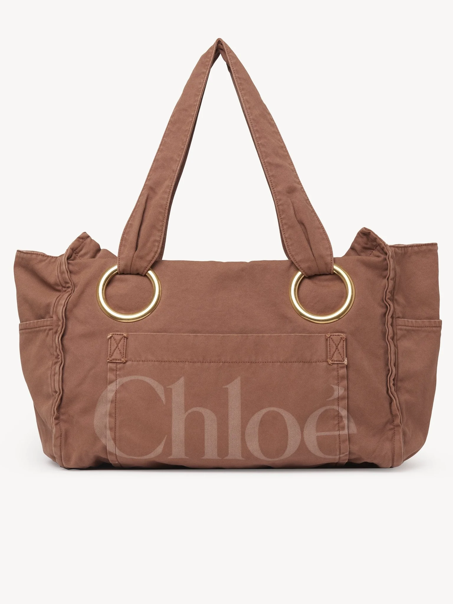 LARGE CHLOÉ PLAGE TOTE BAG IN COTTON - 1