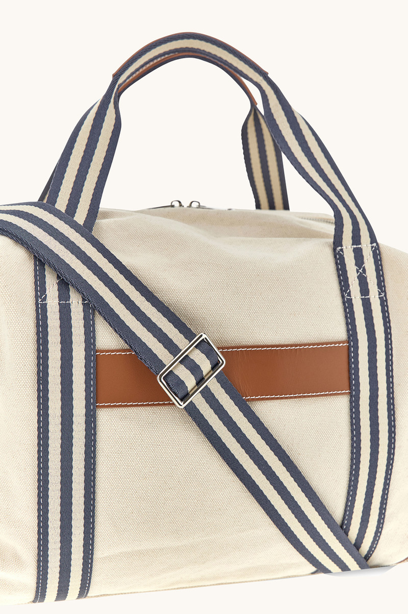TRAVEL BAG IN CANVAS WITH LEATHER DETAILS 4