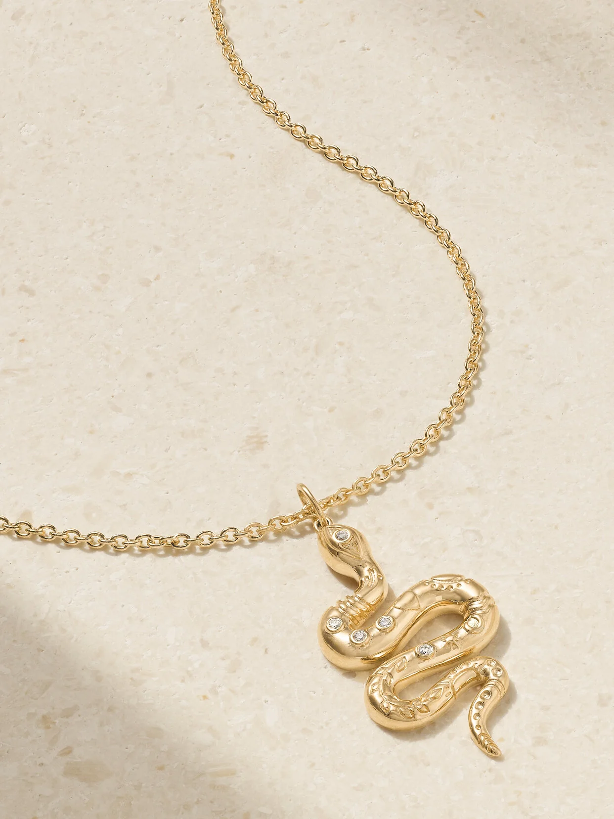Snake 14-karat Gold Diamond Necklace - 1