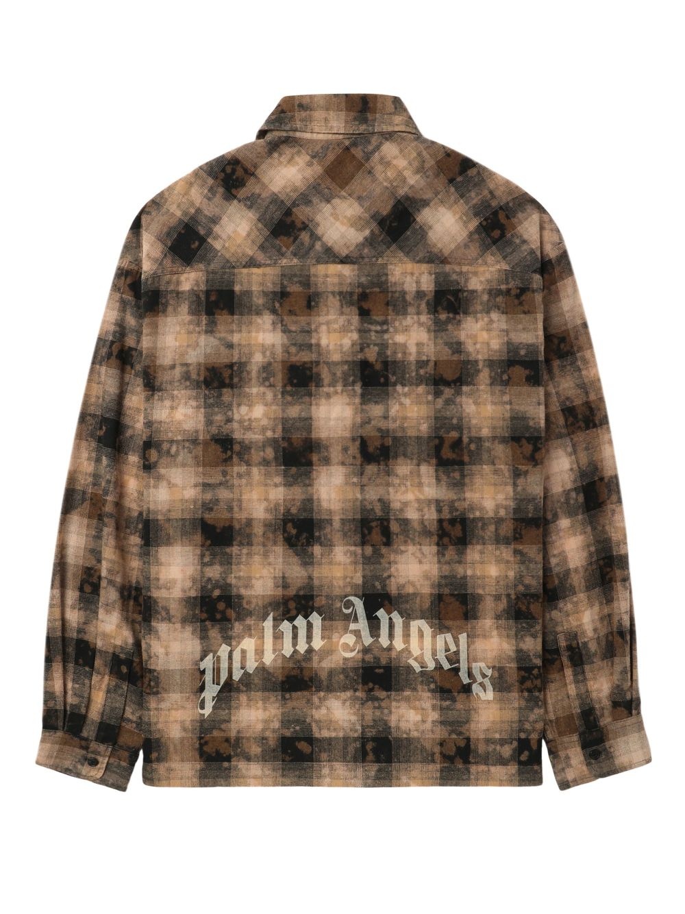 logo-print checked shirt - 6