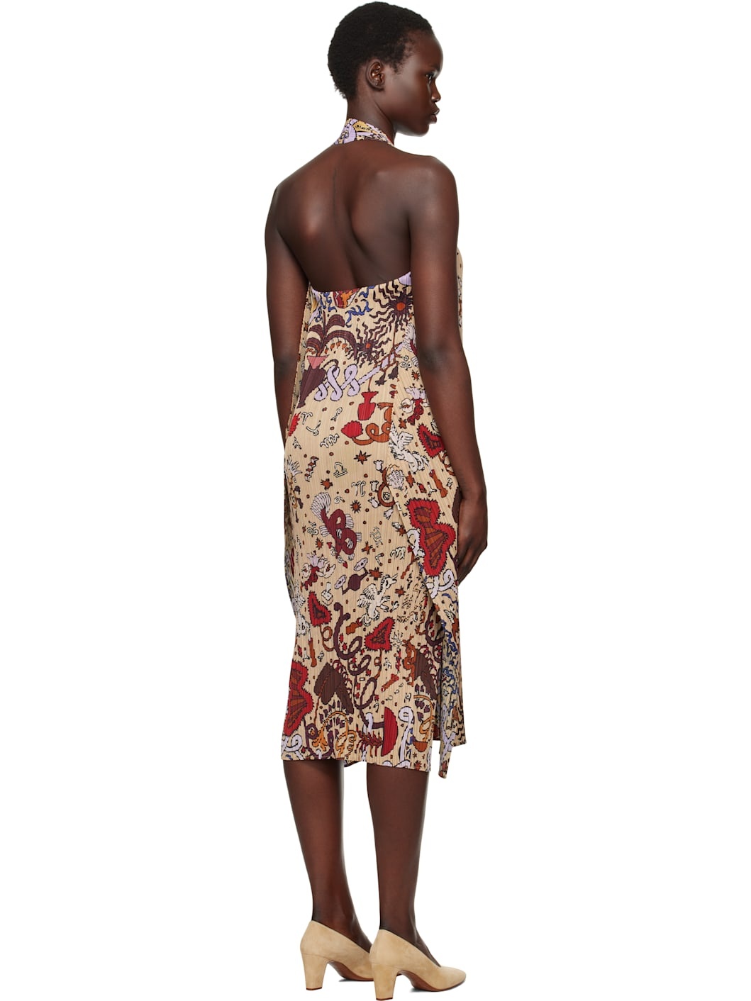 Multicolor Interplanetary Halter Midi Dress - 3
