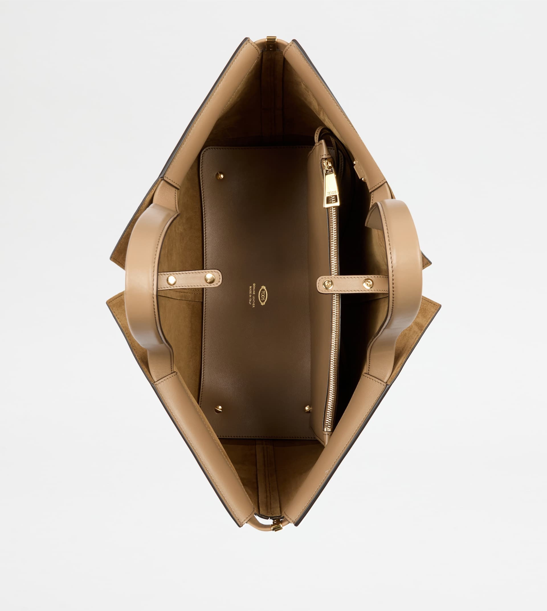TOD'S DI BAG FOLIO IN LEATHER MEDIUM-SMALL - BEIGE - 4