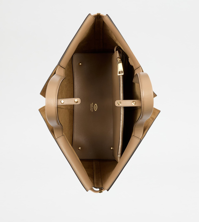 TOD'S DI BAG FOLIO IN LEATHER MEDIUM-SMALL - BEIGE 4