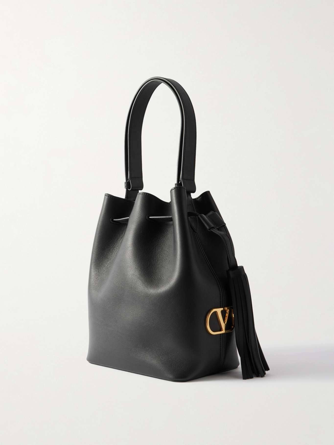 So Seau fringed leather shoulder bag Black - 3