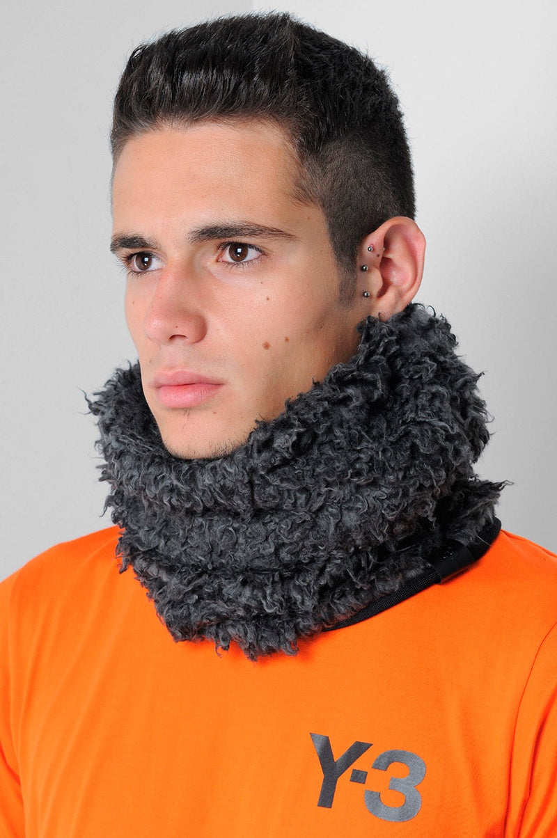 Y-3 Fall 2014 Yohji Yamamoto X Adidas Fur Balaclava Neckwarmer - 4