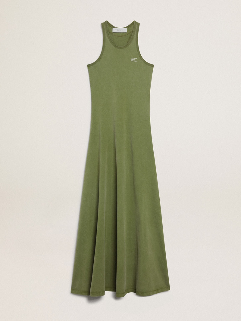 Pesto-green tank dress 1