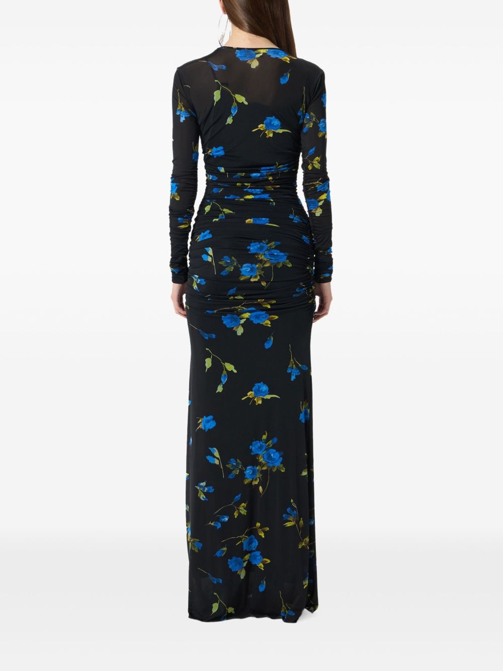 ruched floral maxi dress - 3