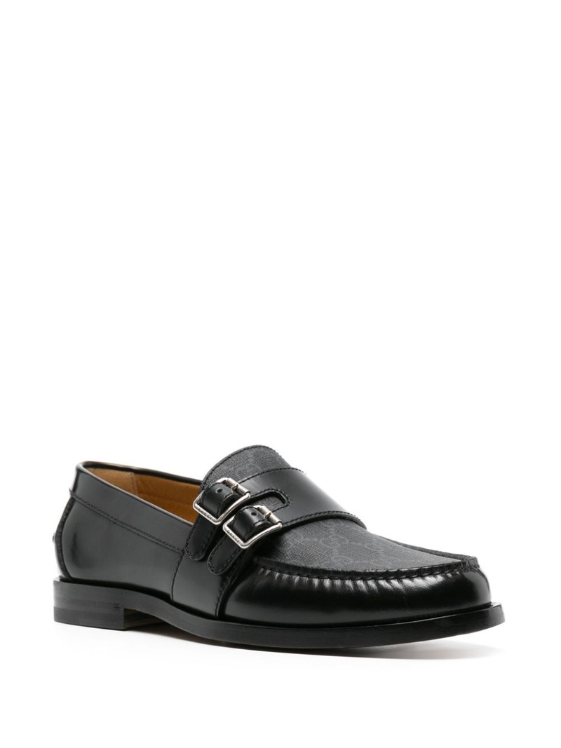 GUCCI GG-canvas buckle loafers outlook