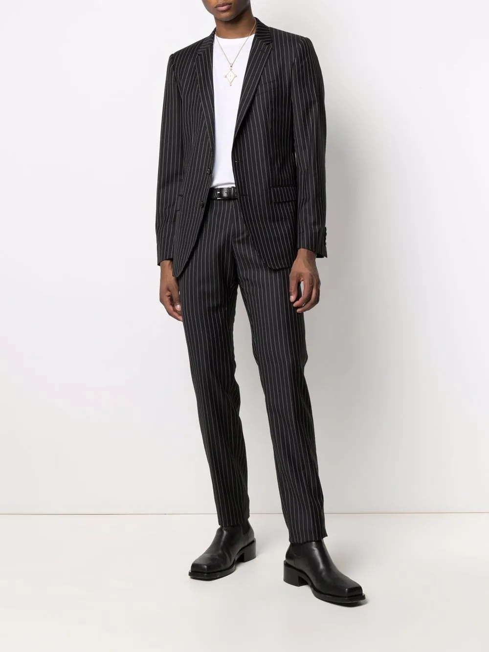 single-breasted pinstripe blazer - 2