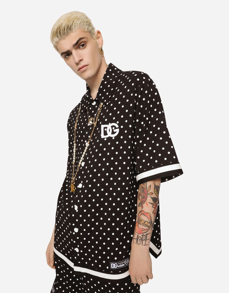 Oversize shirt with polka-dot print and DG patch - 1