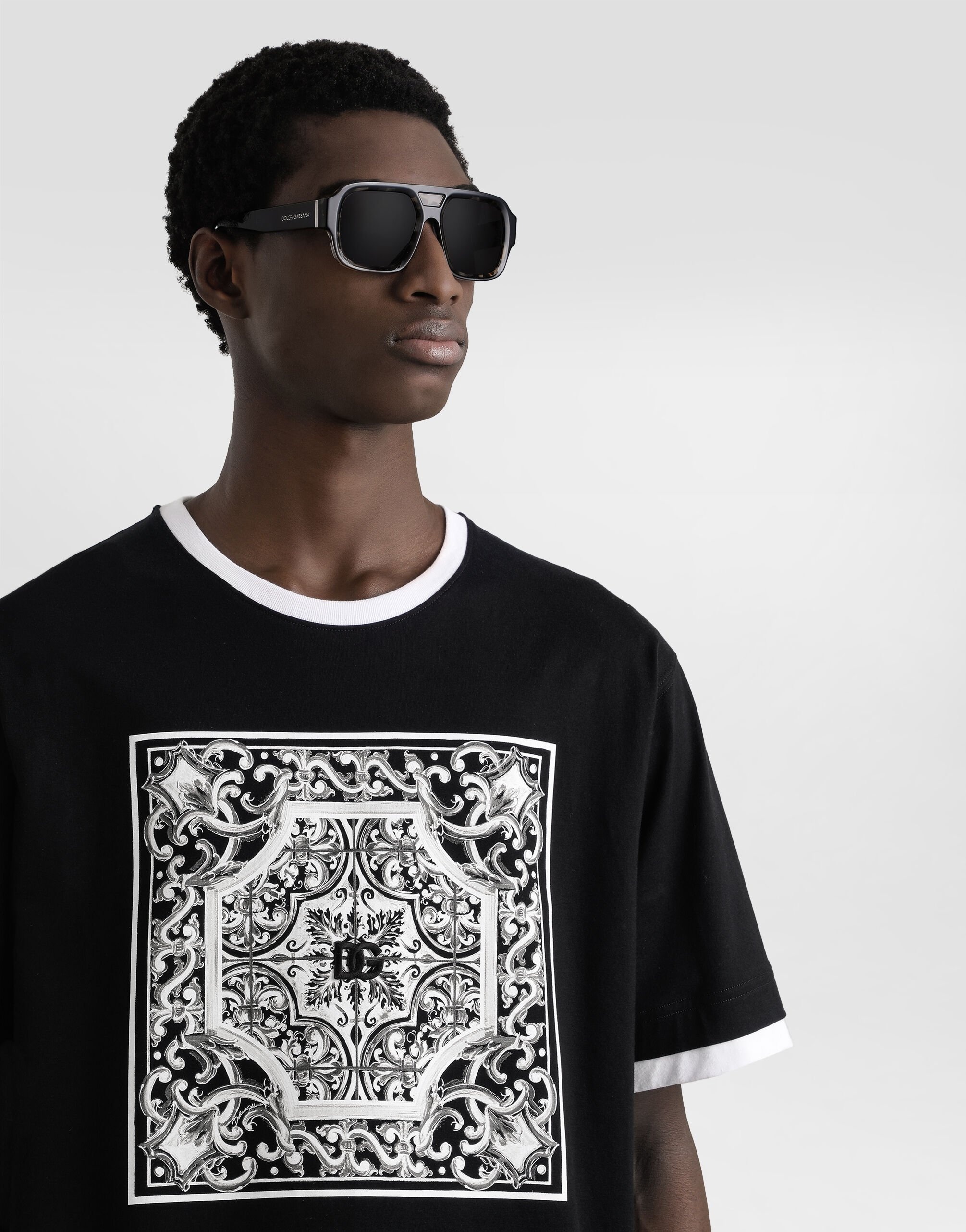 cotton t-shirt with print and embroidery - 4