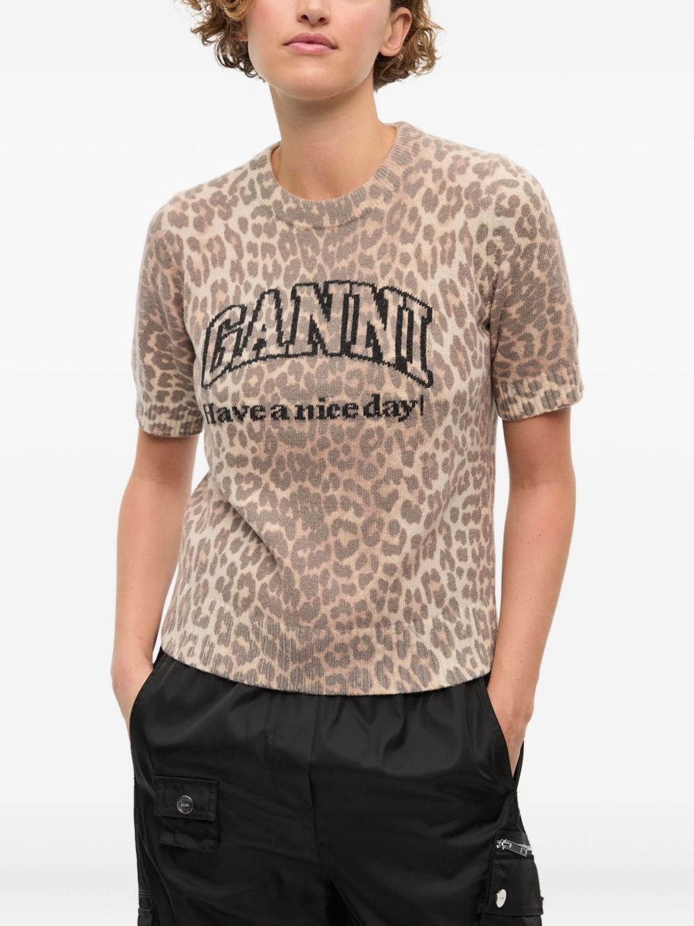 intarsia-knit logo T-shirt - 3