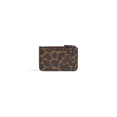 BALENCIAGA Women's Cash Large Long Coin And Card Holder With Leopard Print in Beige outlook