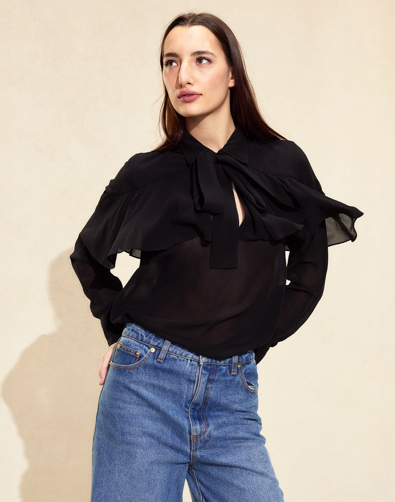 CYNTHIA ROWLEY Camille Ruffle Blouse outlook