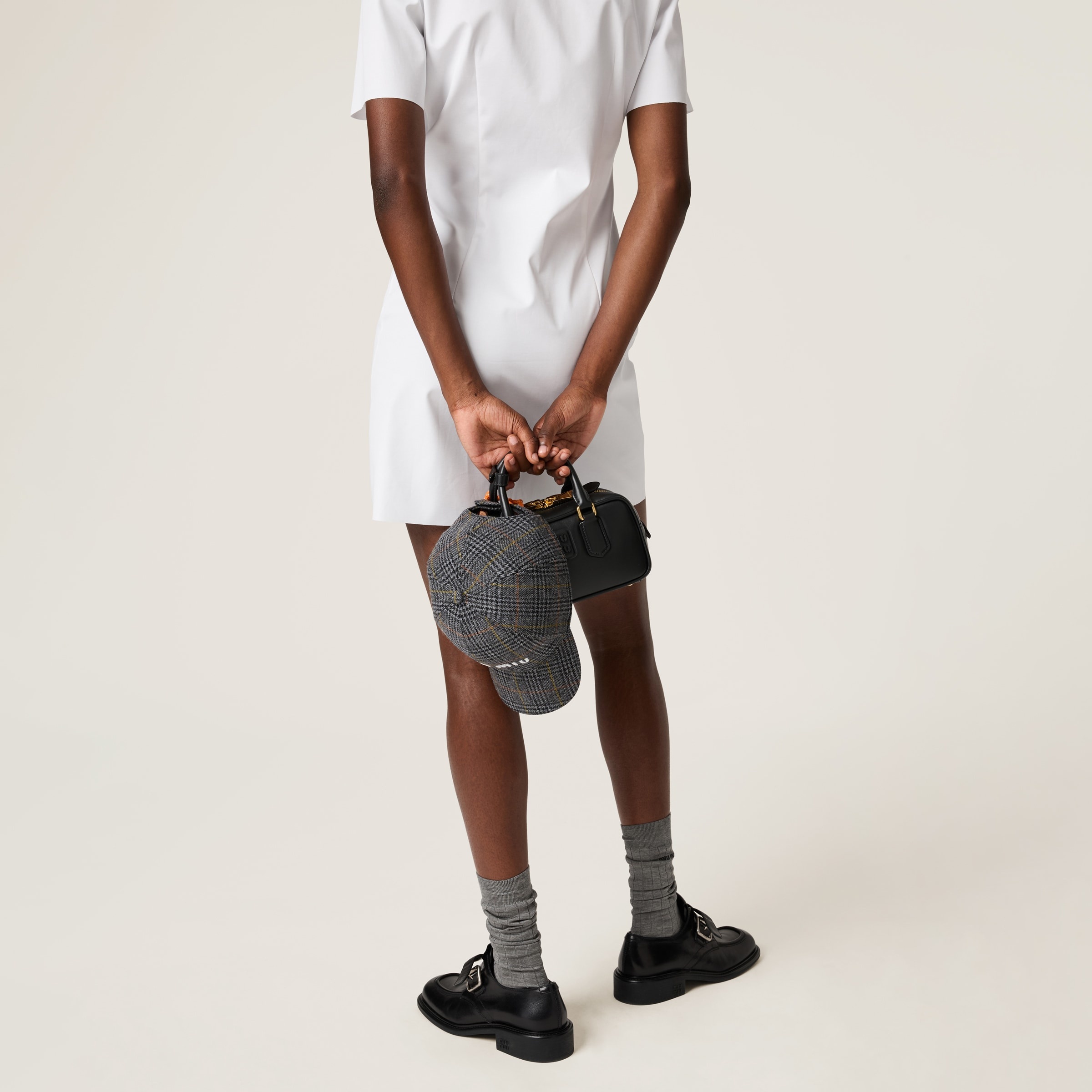 Poplin and jersey mini-dress - 5