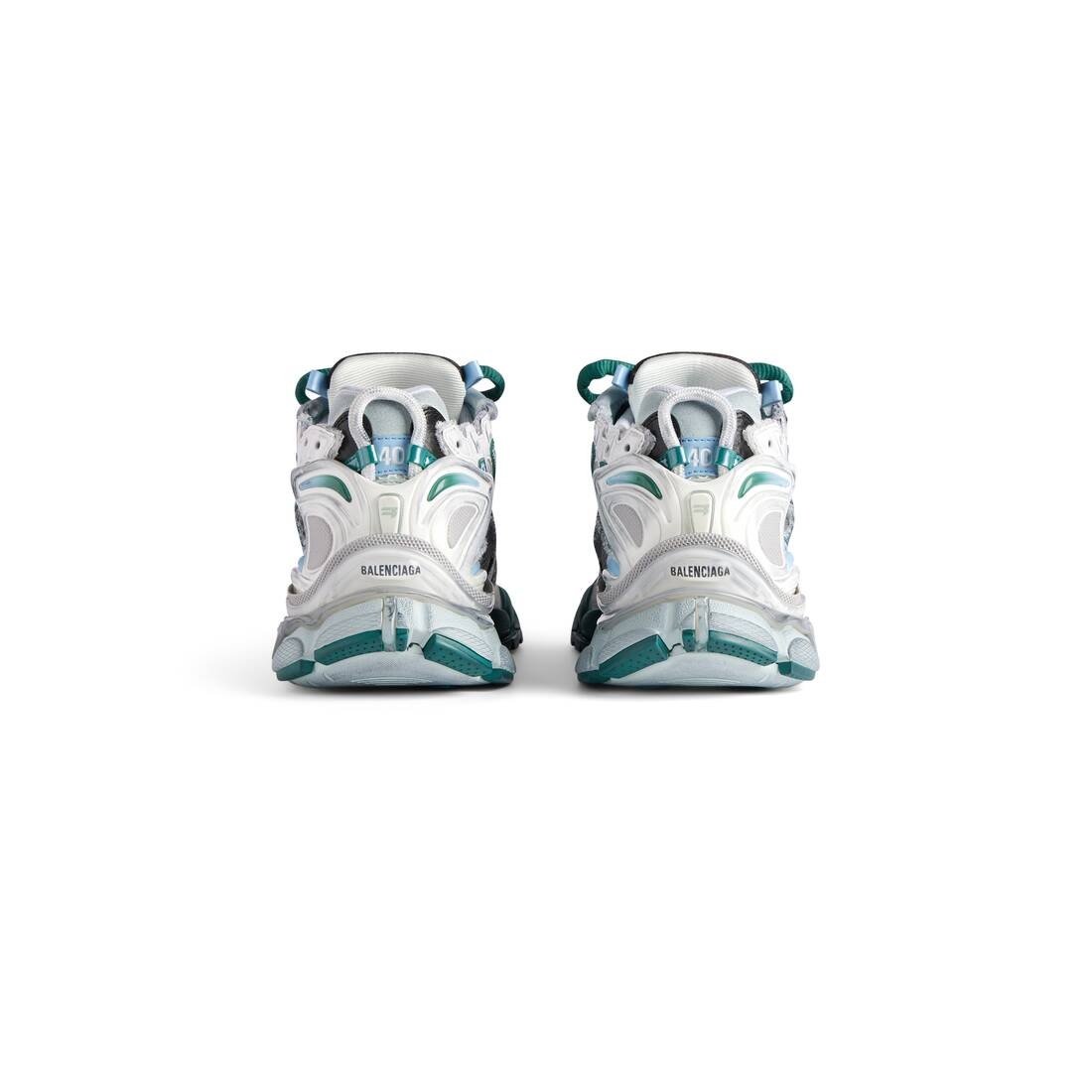 Men's Runner Sneaker  in White/green/blue - 5