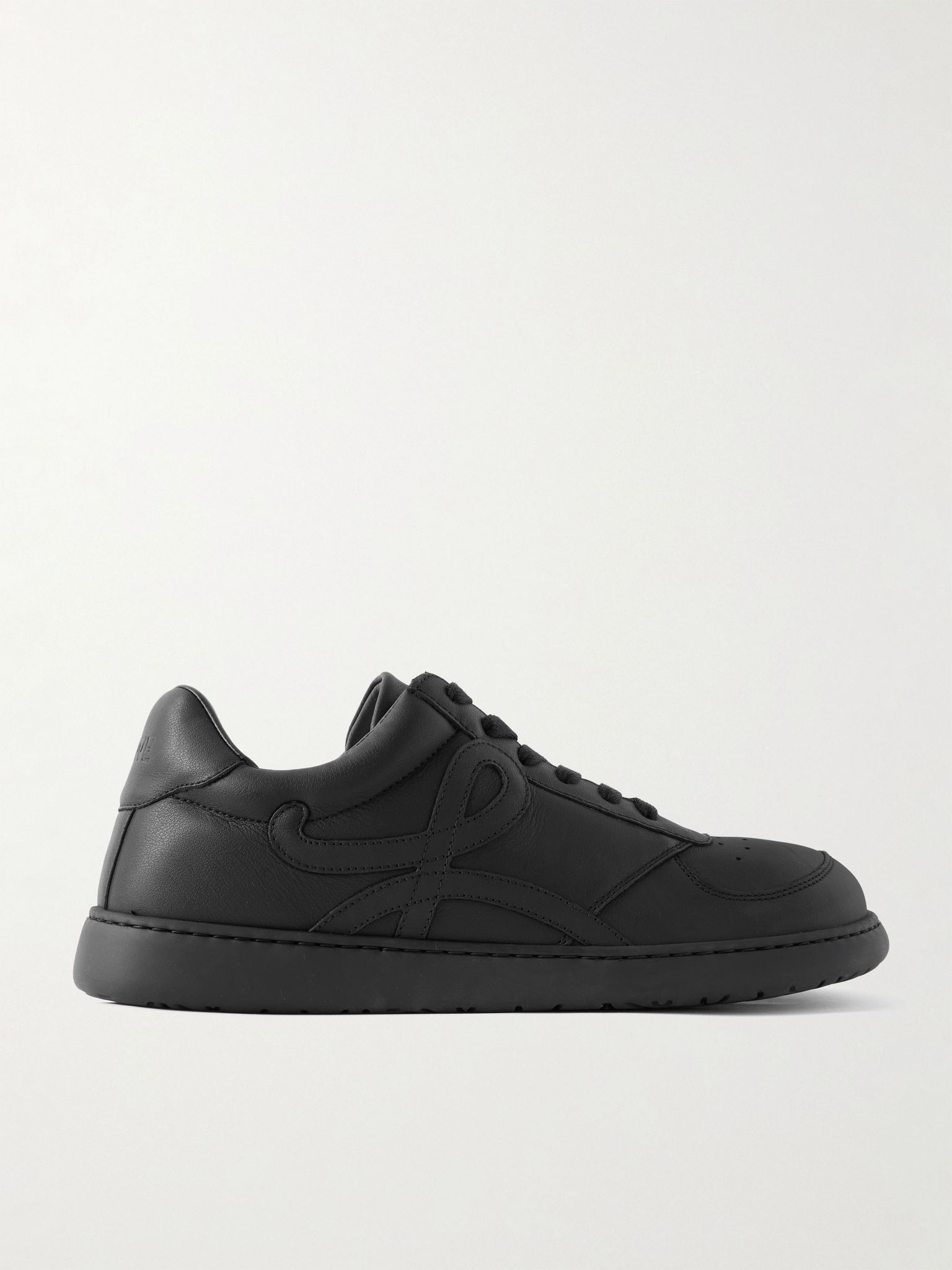 Jambo Logo-Appliquéd Leather Sneakers Black - 1