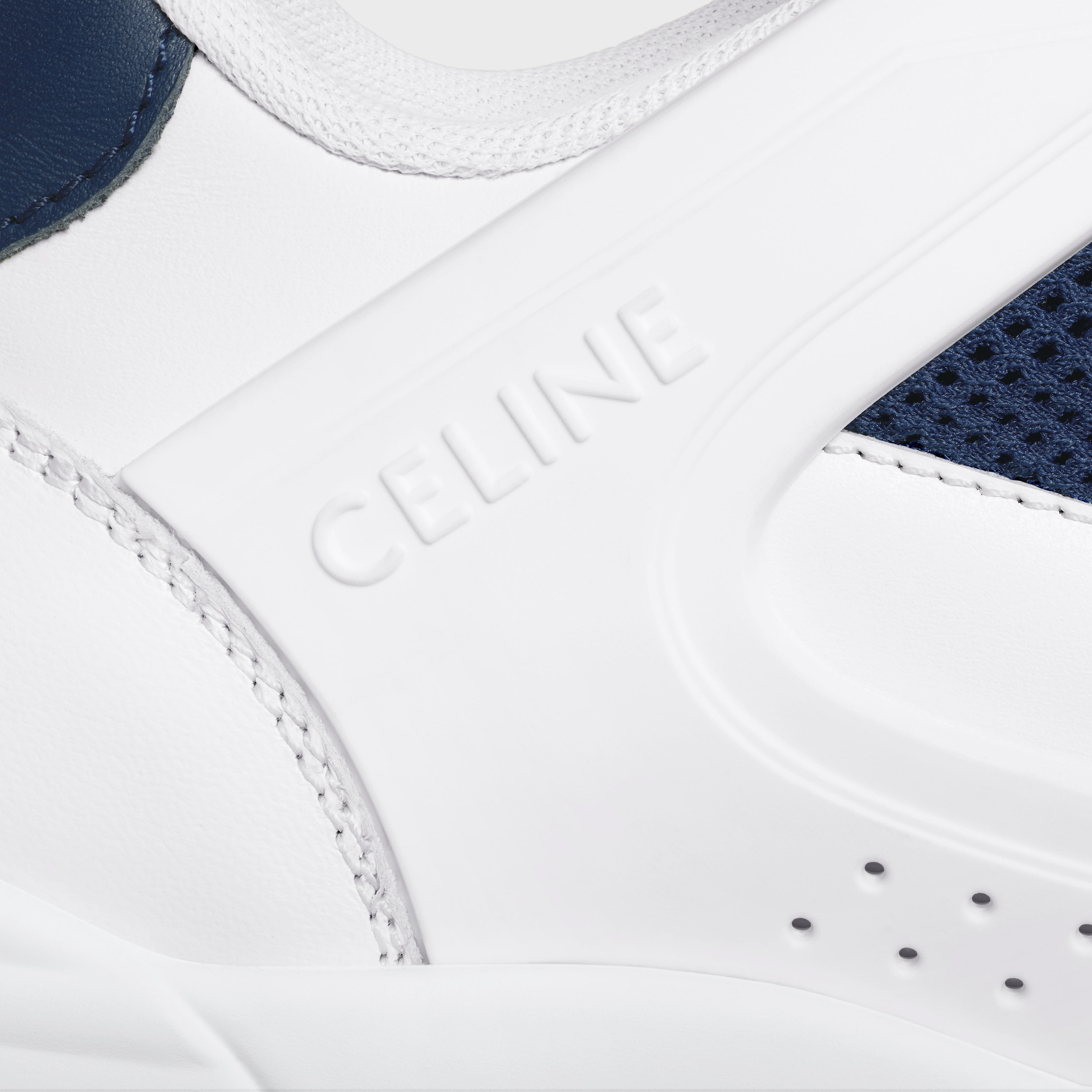 CELINE TRAINER CT-09 LOW LACE-UP SNEAKER in CALFSKIN AND MESH - 5
