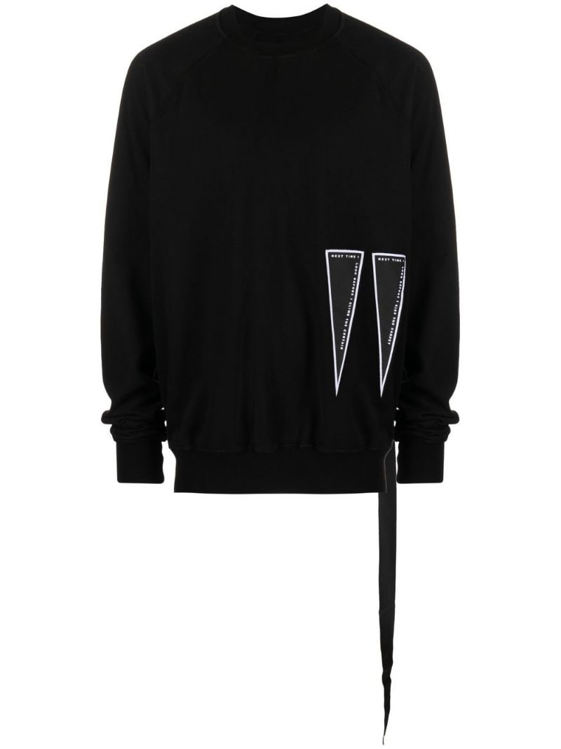 patch-detail long-sleeve sweatshirt - 1