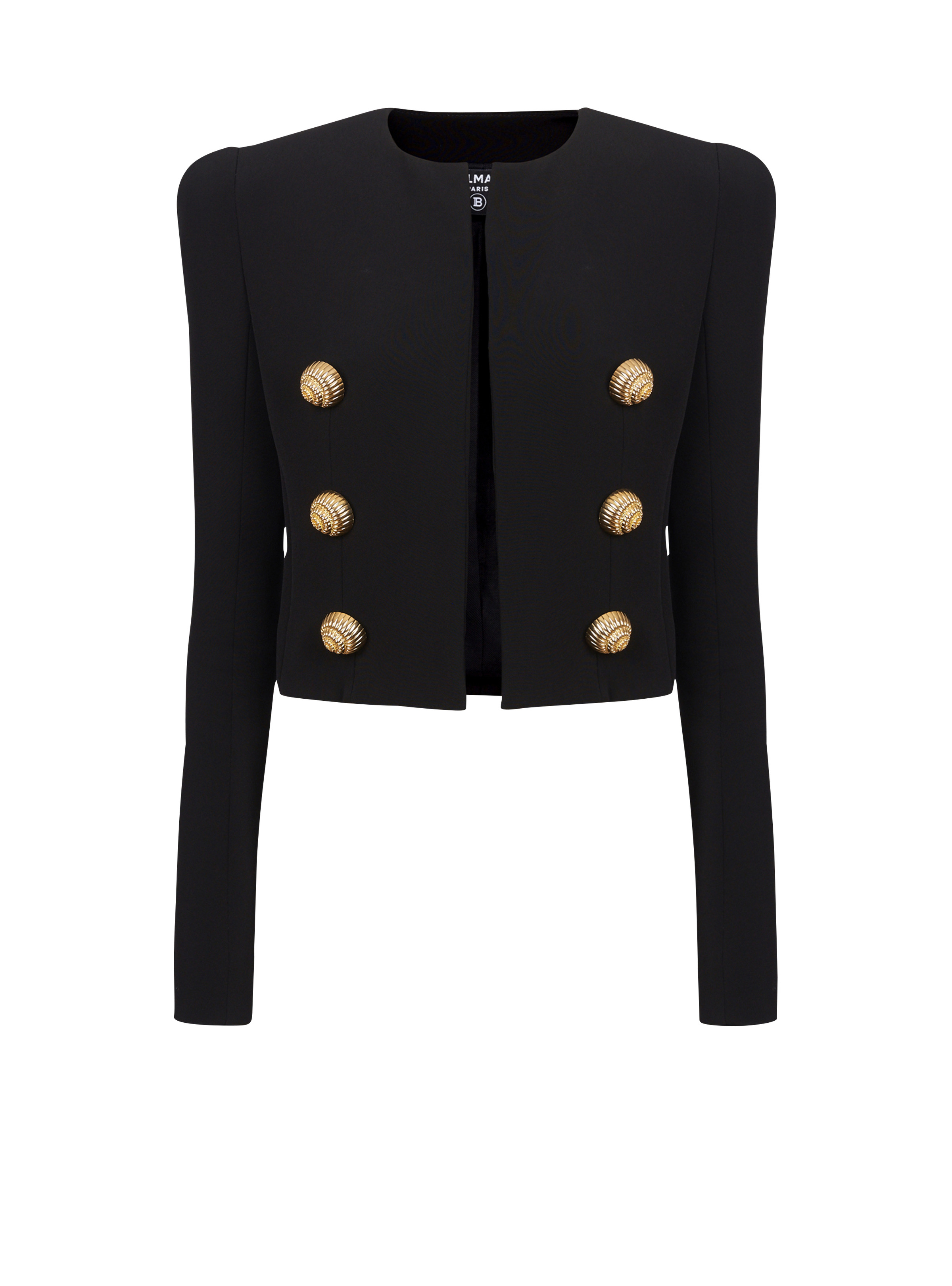 Buttoned cropped crepe jacket - 1