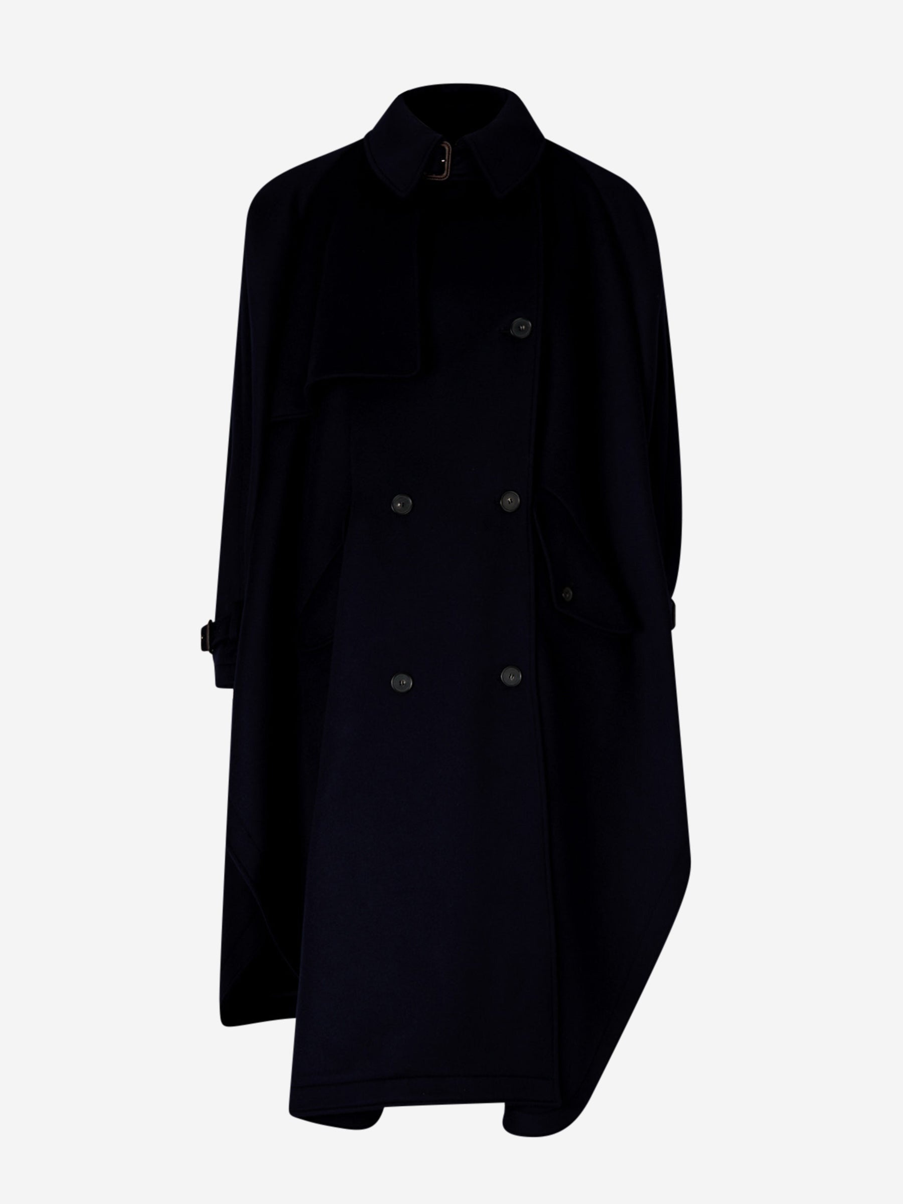 FLARED WOOL TRENCH COAT - 1