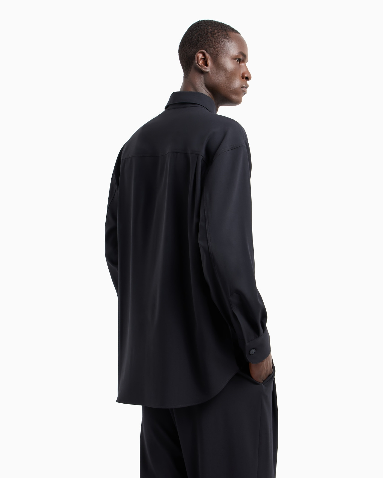 LOOSE-FIT VIRGIN WOOL CRÊPE SHIRT - 3