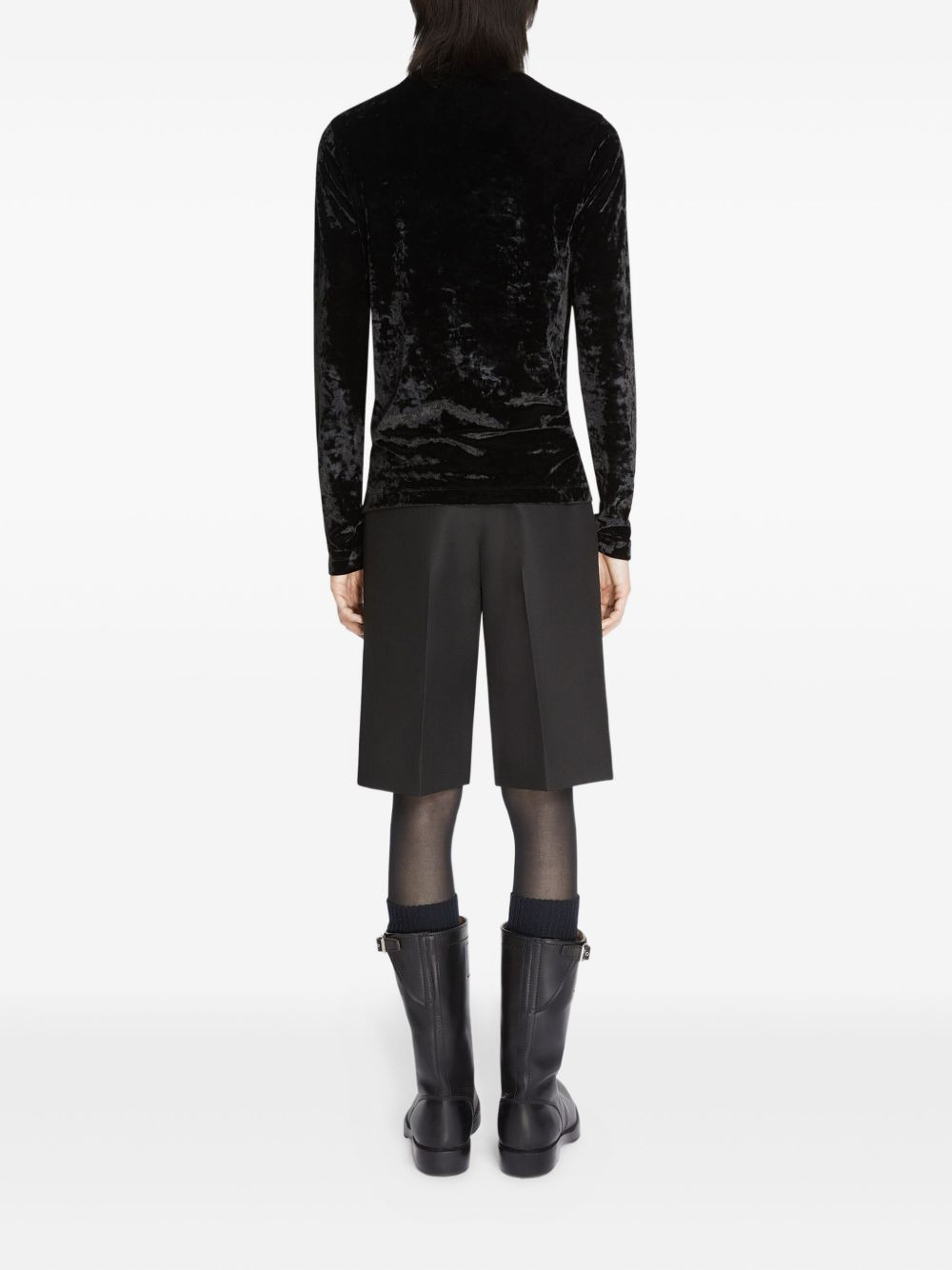 velvet long sleeve T-shirt - 4