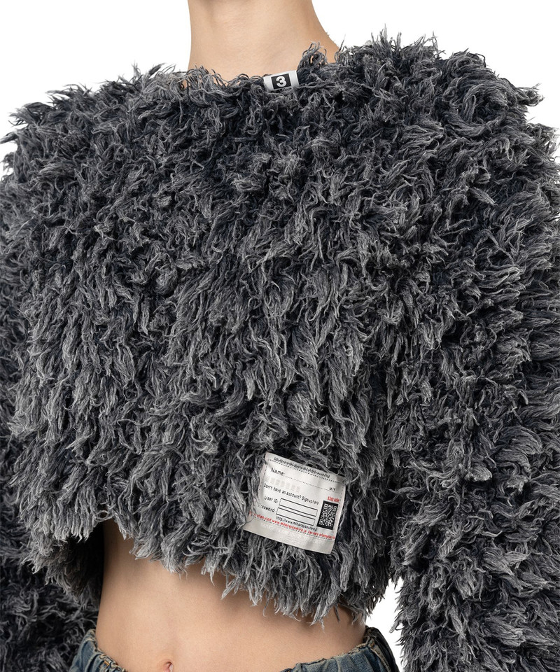 Bleached Shaggy Cropped Knit Sweater 8