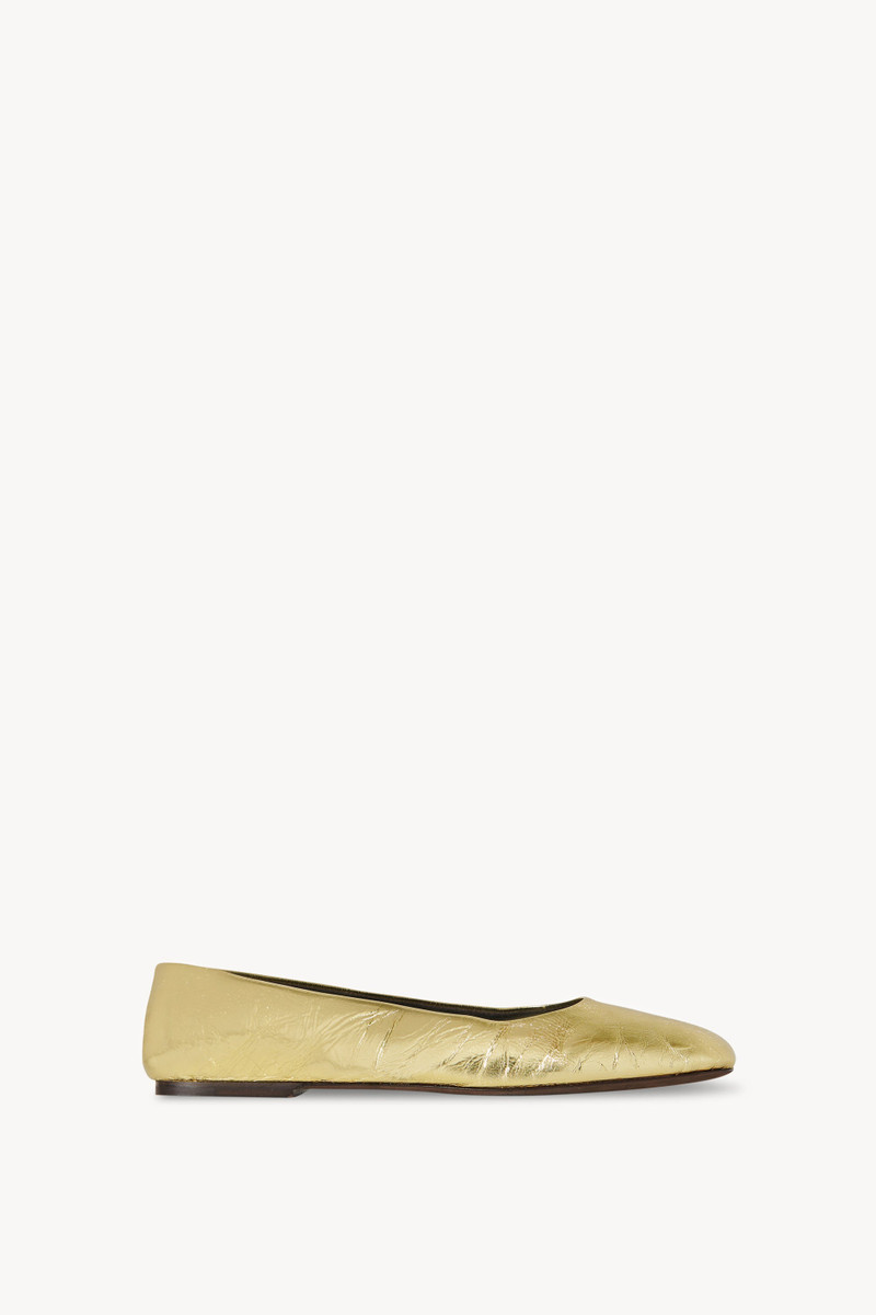 Square Ballet Flat in Leather - 1