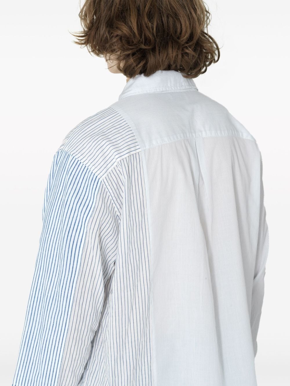 multi-stripe panelled shirt - 6