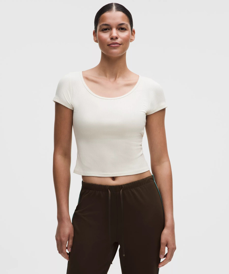 Hold Tight Micro-Rib Cross-Back T-Shirt 1