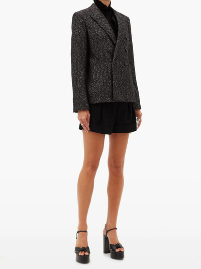 SAINT LAURENT Sequinned wool-blend double-breasted jacket outlook