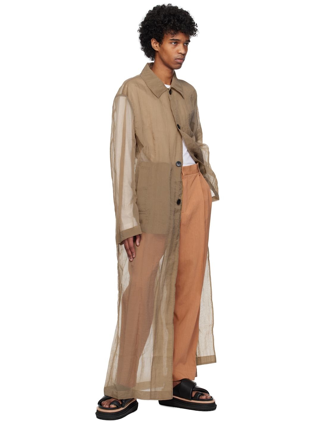 Brown Loose Fit Mac Coat - 4