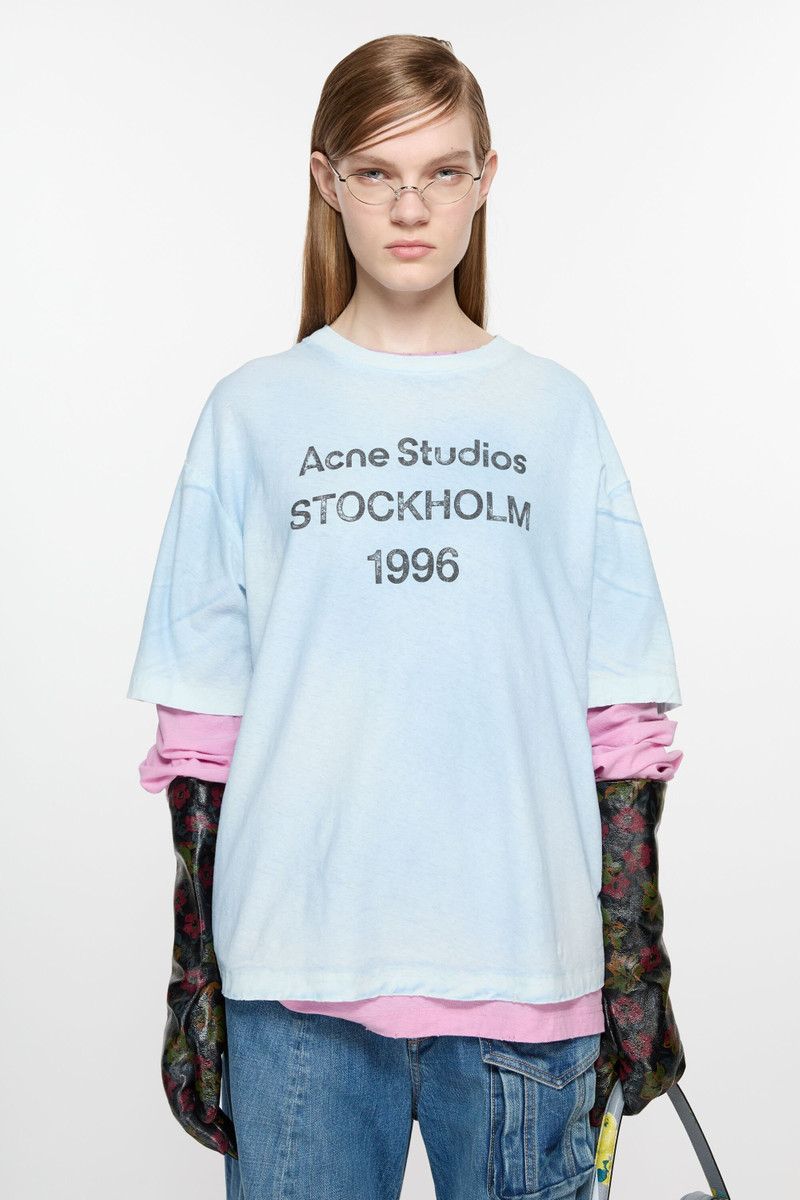 Acne Studios Logo t-shirt - Relaxed fit - Dusty blue outlook